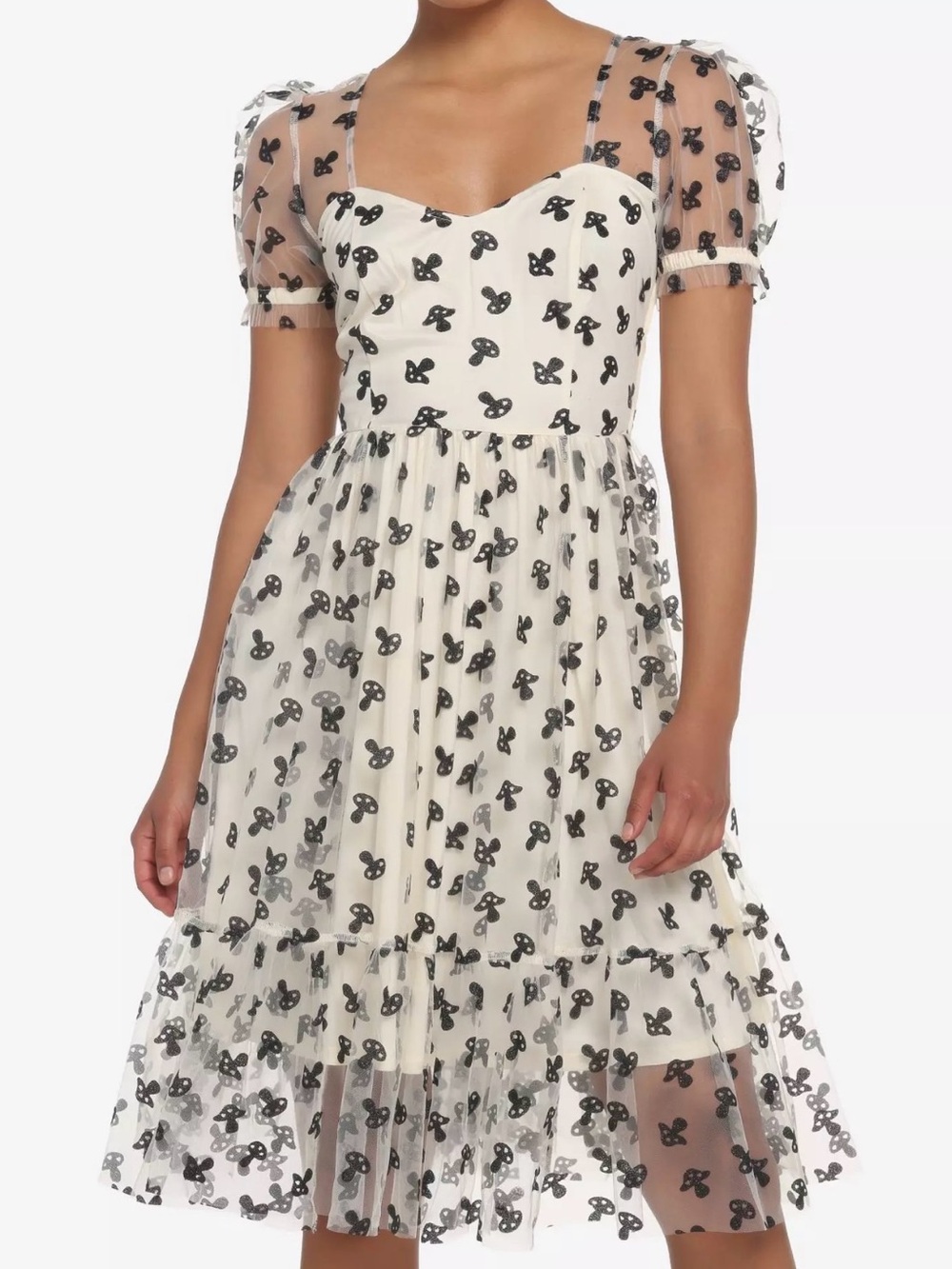 Hot Topic glitter mushroom mesh dress